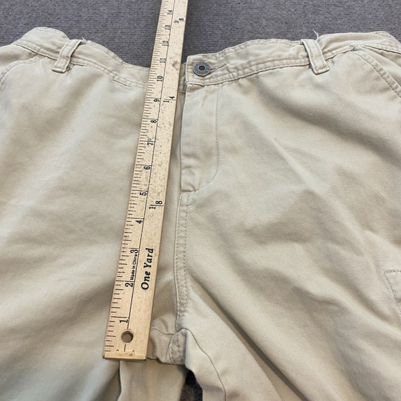 Nautica Women's VTG Y2K Khaki Cargo Pants Size 12 Wide Leg Fits 33x32 Distressed - Picture 9 of 13